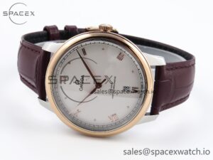 Omega De Ville Date RG MKF 1:1 Best Edition White Dial Roman Marker on Brown Leather Strap A8800 - Image 5