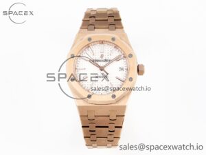 Audermars Piguet Royal Oak 37mm 15450 RG IPF Best Edition White Dial on RG Bracelet SA3120 Super Clone