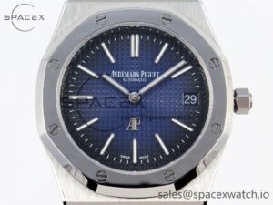 Audermars Piguet Royal Oak 39mm 15202 SS IPF 1:1 Best Edition Blue/Black Textured Dial on SS Bracelet A2121 - Image 2