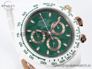 Rolex Daytona AET White Ceramic Case and Bracelet Green Dial SA4130 V2 - Image 3