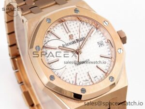 Audermars Piguet Royal Oak 37mm 15450 RG IPF Best Edition White Dial on RG Bracelet SA3120 Super Clone - Image 3