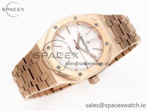 Audermars Piguet Royal Oak 37mm 15450 RG IPF Best Edition White Dial on RG Bracelet SA3120 Super Clone - Image 6