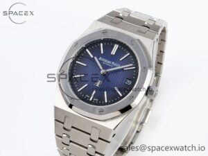 Audermars Piguet Royal Oak 39mm 15202 SS IPF 1:1 Best Edition Blue/Black Textured Dial on SS Bracelet A2121 - Image 4