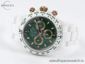 Rolex Daytona AET White Ceramic Case and Bracelet Green Dial SA4130 V2 - Image 5