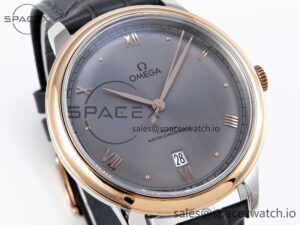 Omega De Ville Date RG MKF 1:1 Best Edition Gray Dial Roman Marker on Gray Leather Strap A8800 - Image 3