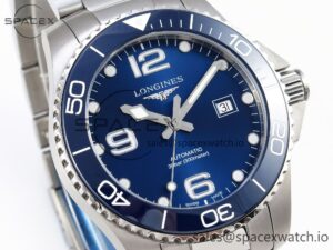 Longines Hydroconquest 43MM SS Blue Ceramic Bezel XF 1:1 Best Edition Blue Dial On SS Bracelet L888 - Image 3