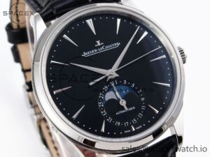 Jaeger-Lecoultre Master Ultra Thin Moon 1368420 SS ZF 1:1 Best Edition Black Dial on Black Leather Strap SA925 Super Clone V2 - Image 3
