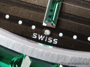 PATEK PHILIPPE NAUTILUS 5711 SS GPF 1:1 BEST EDITION GRAY DIAL GREEN DIAMONDS BEZEL ON SS BRACELET 324CS - Image 11