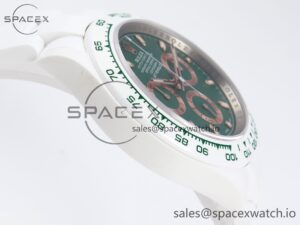 Rolex Daytona AET White Ceramic Case and Bracelet Green Dial SA4130 V2 - Image 8