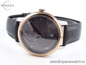 Omega De Ville Date RG MKF 1:1 Best Edition Gray Dial Roman Marker on Gray Leather Strap A8800 - Image 5