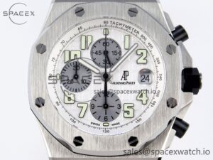 AUDEMARS PIGUET ROYAL OAK OFFSHORE 42MM SS APF 1:1 BEST EDITION WHITE/SILVER DIAL ON SS BRACELET STRAP A7750 - Image 2