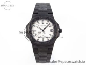 Patek Philippe NAUTILUS 5711 DIW CARBON DIWF 1:1 BEST EDITION WHITE TEXTURED DIAL ON CARBON BRACELET 324CS