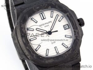 Patek Philippe NAUTILUS 5711 DIW CARBON DIWF 1:1 BEST EDITION WHITE TEXTURED DIAL ON CARBON BRACELET 324CS - Image 3