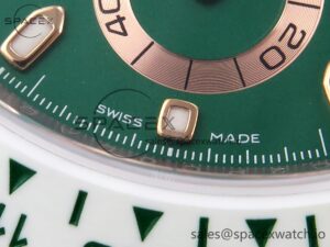 Rolex Daytona AET White Ceramic Case and Bracelet Green Dial SA4130 V2 - Image 12