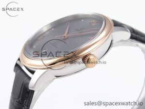Omega De Ville Date RG MKF 1:1 Best Edition Gray Dial Roman Marker on Gray Leather Strap A8800 - Image 8