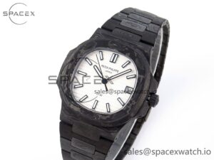 Patek Philippe NAUTILUS 5711 DIW CARBON DIWF 1:1 BEST EDITION WHITE TEXTURED DIAL ON CARBON BRACELET 324CS - Image 4