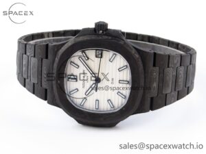 Patek Philippe NAUTILUS 5711 DIW CARBON DIWF 1:1 BEST EDITION WHITE TEXTURED DIAL ON CARBON BRACELET 324CS - Image 5