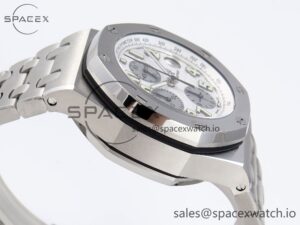 AUDEMARS PIGUET ROYAL OAK OFFSHORE 42MM SS APF 1:1 BEST EDITION WHITE/SILVER DIAL ON SS BRACELET STRAP A7750 - Image 8