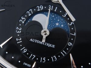 Jaeger-Lecoultre Master Ultra Thin Moon 1368420 SS ZF 1:1 Best Edition Black Dial on Black Leather Strap SA925 Super Clone V2 - Image 10