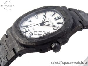 Patek Philippe NAUTILUS 5711 DIW CARBON DIWF 1:1 BEST EDITION WHITE TEXTURED DIAL ON CARBON BRACELET 324CS - Image 7
