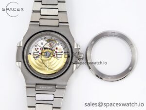 PATEK PHILIPPE NAUTILUS 5711 SS GPF 1:1 BEST EDITION GRAY DIAL GREEN DIAMONDS BEZEL ON SS BRACELET 324CS - Image 16