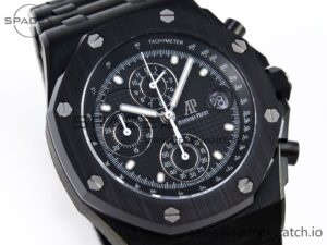AUDEMARS PIGUET ROYAL OAK OFFSHORE 42MM BLACK CERAMIC APF 1:1 BEST EDITION BLACK TEXTURED DIAL ON BLACK CERAMIC BRACELET A4404 - Image 3