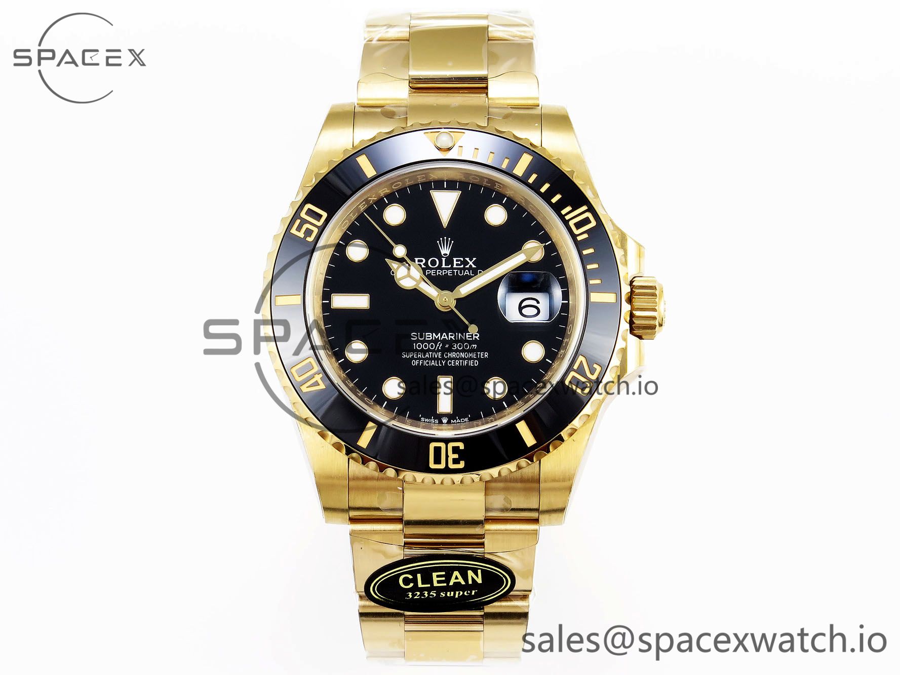 IMG_0275 Rolex Submariner 116618 LN Black Ceramic YG Plated 904L Steel Clean 1:1 Best Edition VR3135 - Image 1