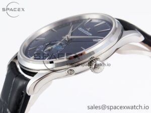 Jaeger-Lecoultre Master Ultra Thin Moon 1368420 SS ZF 1:1 Best Edition Blue Dial on Black Leather Strap SA925 Super Clone V2 - Image 7
