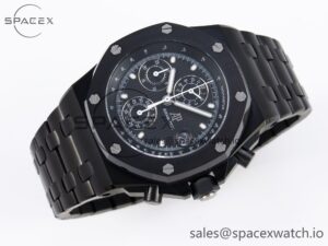 AUDEMARS PIGUET ROYAL OAK OFFSHORE 42MM BLACK CERAMIC APF 1:1 BEST EDITION BLACK TEXTURED DIAL ON BLACK CERAMIC BRACELET A4404 - Image 6