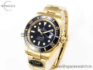 Rolex Submariner 116618 LN Black Ceramic YG Plated 904L Steel Clean 1:1 Best Edition VR3135 - Image 4