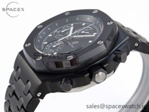 AUDEMARS PIGUET ROYAL OAK OFFSHORE 42MM BLACK CERAMIC APF 1:1 BEST EDITION BLACK TEXTURED DIAL ON BLACK CERAMIC BRACELET A4404 - Image 7