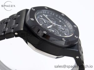 AUDEMARS PIGUET ROYAL OAK OFFSHORE 42MM BLACK CERAMIC APF 1:1 BEST EDITION BLACK TEXTURED DIAL ON BLACK CERAMIC BRACELET A4404 - Image 8