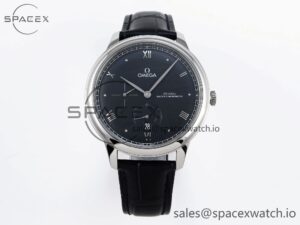 Omega De Ville Power Reserve SS MKF 1:1 Best Edition Black Dial on Black Leather Strap A8810