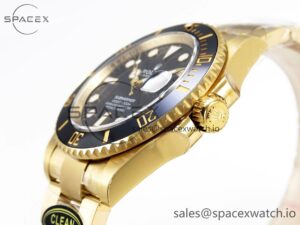 Rolex Submariner 116618 LN Black Ceramic YG Plated 904L Steel Clean 1:1 Best Edition VR3135 - Image 7