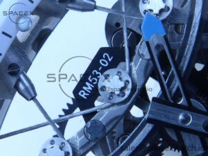 RICHARD MILLE RM53-02 BLUE TRANSPARENT TOURBILLON RMF BEST EDITION SKELETON DIAL ON WHITE RUBBER STRAP V2 - Image 11