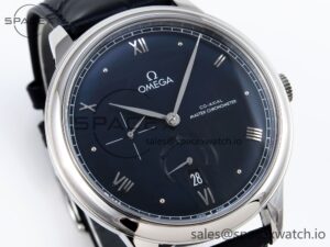 Omega De Ville Power Reserve SS MKF 1:1 Best Edition Black Dial on Black Leather Strap A8810 - Image 3