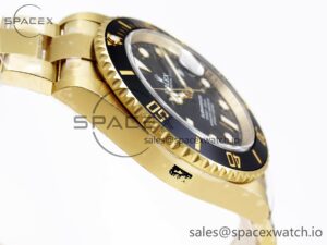 Rolex Submariner 116618 LN Black Ceramic YG Plated 904L Steel Clean 1:1 Best Edition VR3135 - Image 8