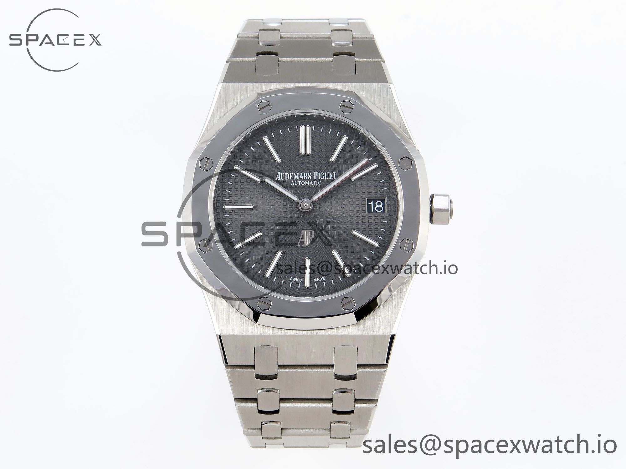 IMG_0285 Audermars Piguet Royal Oak 39mm 15202 SS IPF 1:1 Best Edition Gray Textured Dial on SS Bracelet A2121 - Image 1