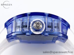 RICHARD MILLE RM53-02 BLUE TRANSPARENT TOURBILLON RMF BEST EDITION SKELETON DIAL ON WHITE RUBBER STRAP V2 - Image 13