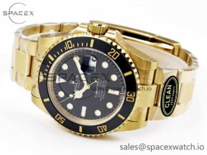 Rolex Submariner 116618 LN Black Ceramic YG Plated 904L Steel Clean 1:1 Best Edition VR3135 - Image 5