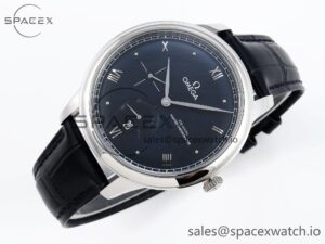 Omega De Ville Power Reserve SS MKF 1:1 Best Edition Black Dial on Black Leather Strap A8810 - Image 6