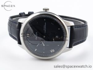 Omega De Ville Power Reserve SS MKF 1:1 Best Edition Black Dial on Black Leather Strap A8810 - Image 5