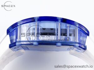 RICHARD MILLE RM53-02 BLUE TRANSPARENT TOURBILLON RMF BEST EDITION SKELETON DIAL ON WHITE RUBBER STRAP V2 - Image 12
