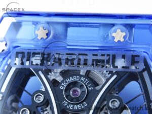 RICHARD MILLE RM53-02 BLUE TRANSPARENT TOURBILLON RMF BEST EDITION SKELETON DIAL ON WHITE RUBBER STRAP V2 - Image 17