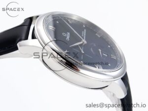 Omega De Ville Power Reserve SS MKF 1:1 Best Edition Black Dial on Black Leather Strap A8810 - Image 8
