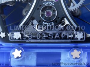 RICHARD MILLE RM53-02 BLUE TRANSPARENT TOURBILLON RMF BEST EDITION SKELETON DIAL ON WHITE RUBBER STRAP V2 - Image 20