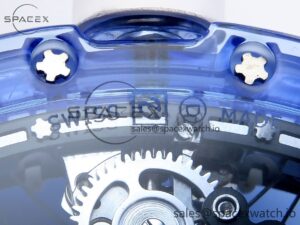 RICHARD MILLE RM53-02 BLUE TRANSPARENT TOURBILLON RMF BEST EDITION SKELETON DIAL ON WHITE RUBBER STRAP V2 - Image 21
