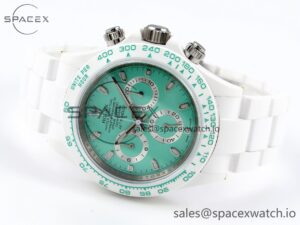 Rolex Daytona AET White Ceramic Case and Bracelet Avocado Green Dial SA4130 V2 - Image 5