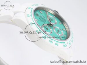 Rolex Daytona AET White Ceramic Case and Bracelet Avocado Green Dial SA4130 V2 - Image 8