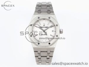 Audermars Piguet Royal Oak 37mm 15450 SS IPF Best Edition White Dial on SS Bracelet SA3120 Super Clone